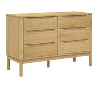 vidaXL Cassettiera Floro Marrone Cera in Legno Masselo di Pino, Mobile con cassetti, armadietto con cassetti, portaoggetti con cassetti