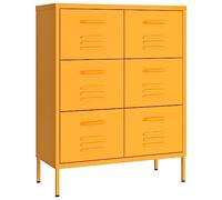 vidaXL Cassettiera Giallo Senape 80x35x101,5 cm in Acciaio