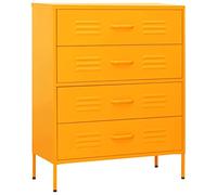 vidaXL Cassettiera Giallo Senape 80x35x101,5 cm in Acciaio