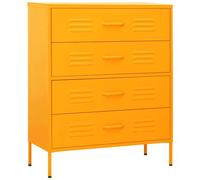 VIDAXL - Cassettiera Giallo Senape 80x35x101,5 cm in Acciaio