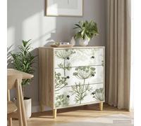 vidaXL Cassettiera GOTHA Stampa di albero verde 66 x 36,5 x 75 cm