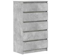 Cassettiera grigio cemento 60x36x103 cm in legno multistrato