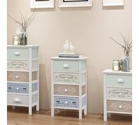 vidaXL Cassettiera in Stile Francese con 4 Cassetti in Legno