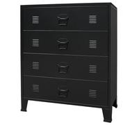 vidaXL Cassettiera in Metallo in Stile Industriale 78x40x93 cm Nera