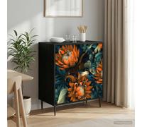 vidaXL Cassettiera LOCHEM Stampa arancione 66 x 36,5 x 76 cm