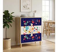 vidaXL Cassettiera MAINZ Stampa floreale 66 x 36,5 x 75 cm Sonoma