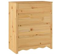 vidaXL Cassettiera Marrone Avorio con 4 Ampi cassetti | Finitura Lucida in Legno massello per unità di stoccaggio in Camera da Letto e Soggiorno | Mobile Tradizionale Elegante