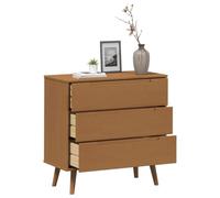 vidaXL Cassettiera MOLDE Caramello 80 x 40 x 80 cm, Comò moderno, mobile in legno di pino per camera e soggiorno, spazio ampio, design funzionale