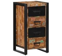 vidaXL Cassettiera Multicolore 40x40x90 cm Legno Massello di Recupero, Mobile con cassetti, portaoggetti con cassetti, armadietto con cassetti