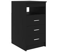 vidaXL Cassettiera Nera 40x50x76 cm in Legno Multistrato
