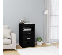 vidaXL Cassettiera Nera 40x50x76 cm in Legno Multistrato