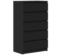 vidaXL Cassettiera Nera 60x36x103 cm in Legno Multistrato