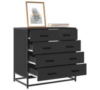 vidaXL Cassettiera Nera 70x41x70 cm in Legno Multistrato, Mobile con cassetti, credenza, credenza con cassetti, Mobile Contenitore