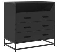 vidaXL Cassettiera in legno multistrato 70x41x70 cm nera con cassetti
