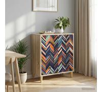 vidaXL Cassettiera OMMEN Stampa geometrica 66 x 36,5 x 75 cm Sonoma