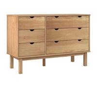 vidaXL Cassettiera OTTA 111x43x73,5 cm cm in Legno Massello di Pino