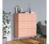 vidaXL Cassettiera Rosa 80x35x101,5 cm in Acciaio