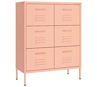 vidaXL Cassettiera Rosa 80x35x101,5 cm in Acciaio