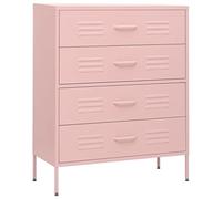 vidaXL Cassettiera Rosa 80x35x101,5 cm in Acciaio