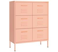 vidaXL Cassettiera Rosa 80x35x101,5 cm in Acciaio
