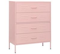 vidaXL Cassettiera Rosa 80x35x101,5 cm in Acciaio