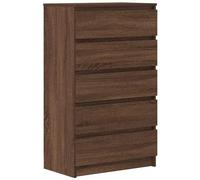 vidaXL Cassettiera Rovere Marrone 60x36x103 cm in Legno Multistrato