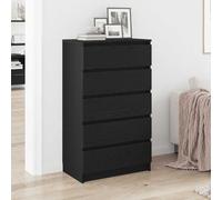 vidaXL Cassettiera Rovere Nero 60x36x103 cm in Legno Multistrato