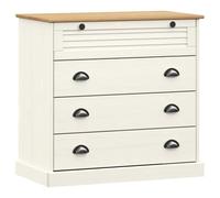 vidaXL Cassettiera Vigo Bianca 80x40x76 cm in Legno Massello di Pino