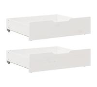 vidaXL Cassettoni da Letto 2 pz Bianchi 65x55x17 cm in Legno di Pino, cassetto sotto Il Letto, Contenitore sotto Il Letto, Contenitore sotto Il Letto con Ruote