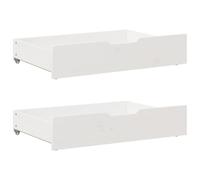 vidaXL Cassettoni da Letto 2 pz Bianchi 85x55x16 cm in Legno di Pino, cassetto sotto Il Letto, Contenitore sotto Il Letto, Contenitore sotto Il Letto con Ruote