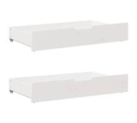 vidaXL Cassettoni da Letto 2 pz Bianchi 90x55x16cm Legno Massello Pino, cassetto sotto Il Letto, Contenitore sotto Il Letto, Contenitore sotto Il Letto con Ruote