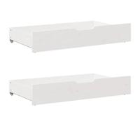 vidaXL Cassettoni da Letto 2 pz Bianchi 95x55x16cm Legno Massello Pino, cassetto sotto Il Letto, Contenitore sotto Il Letto, Contenitore sotto Il Letto con Ruote