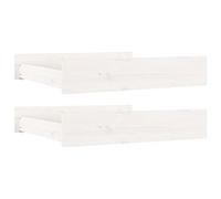 vidaXL Cassettoni da Letto 2 pz Bianchi in Legno Massello di Pino