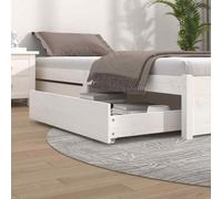 VIDAXL - Cassetti Per Letto 2 Pz In Legno Massello Di Pino Bianco - SPEDIZIONE GRATUITA