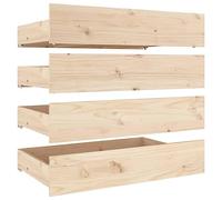 vidaXL Cassettoni da Letto 4 pz in Legno Massello di Pino