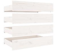 VIDAXL - Cassettoni Da Letto 4 Pz In Legno Massello Di Pino Bianco - SPEDIZIONE GRATUITA