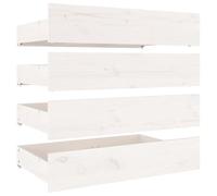 vidaXL Cassettoni da Letto 4 pz in Legno Massello di Pino Bianco
