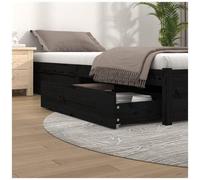 vidaXL Cassettoni da Letto 4 pz in Legno Massello di Pino Nero