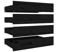 vidaXL Cassettoni da Letto 4 pz in Legno Massello di Pino Nero