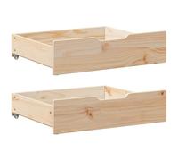 vidaXL Cassettoni da Letto con Ruote 2 pz 75x55x16 cm in Legno di Pino, cassetto sotto Il Letto, Contenitore sotto Il Letto, Contenitore sotto Il Letto con Ruote