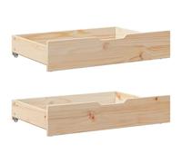 vidaXL Cassettoni da Letto con Ruote 2 pz 80x55x17 cm in Legno di Pino, cassetto sotto il letto, contenitore sotto il letto, contenitore sotto il letto con ruote