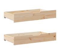 vidaXL Cassettoni Letto con Ruote 2 pz 90x55x16 cm Legno Massello Pino, cassetto sotto il letto, contenitore sotto il letto, contenitore sotto il letto con ruote