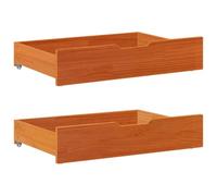 vidaXL Cassettoni per Letto 2pz Marrone Cera 85x55x17 cm Legno di Pino, cassetto sotto il letto, contenitore sotto il letto, contenitore sotto il letto con ruote