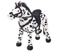 Giocattolo Cavallo di Peluche Nero e Bianco XXL