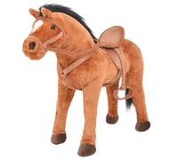 vidaXL Cavallo in Peluche in Piedi Marrone
