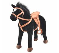 vidaXL Cavallo in Peluche in Piedi Nero