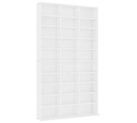 vidaXL Armadio Porta CD Bianco 102x16x177,5 cm in Legno Multistrato