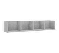 vidaXL Scaffale Porta CD a Muro Aperto Robusto Elegante Moderno Espositore Decorativo Porta Libri Libreria Grigio Cemento 100x18x18cm in Truciolato