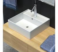 vidaXL Lavello Ceramica di Lusso con Foro di Scarico Bacino Lavandino Lavabo