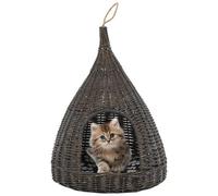 VIDAXL - Cesta Per Gatti Cuscino Grigio 40x60cm Teepee Salice Naturale